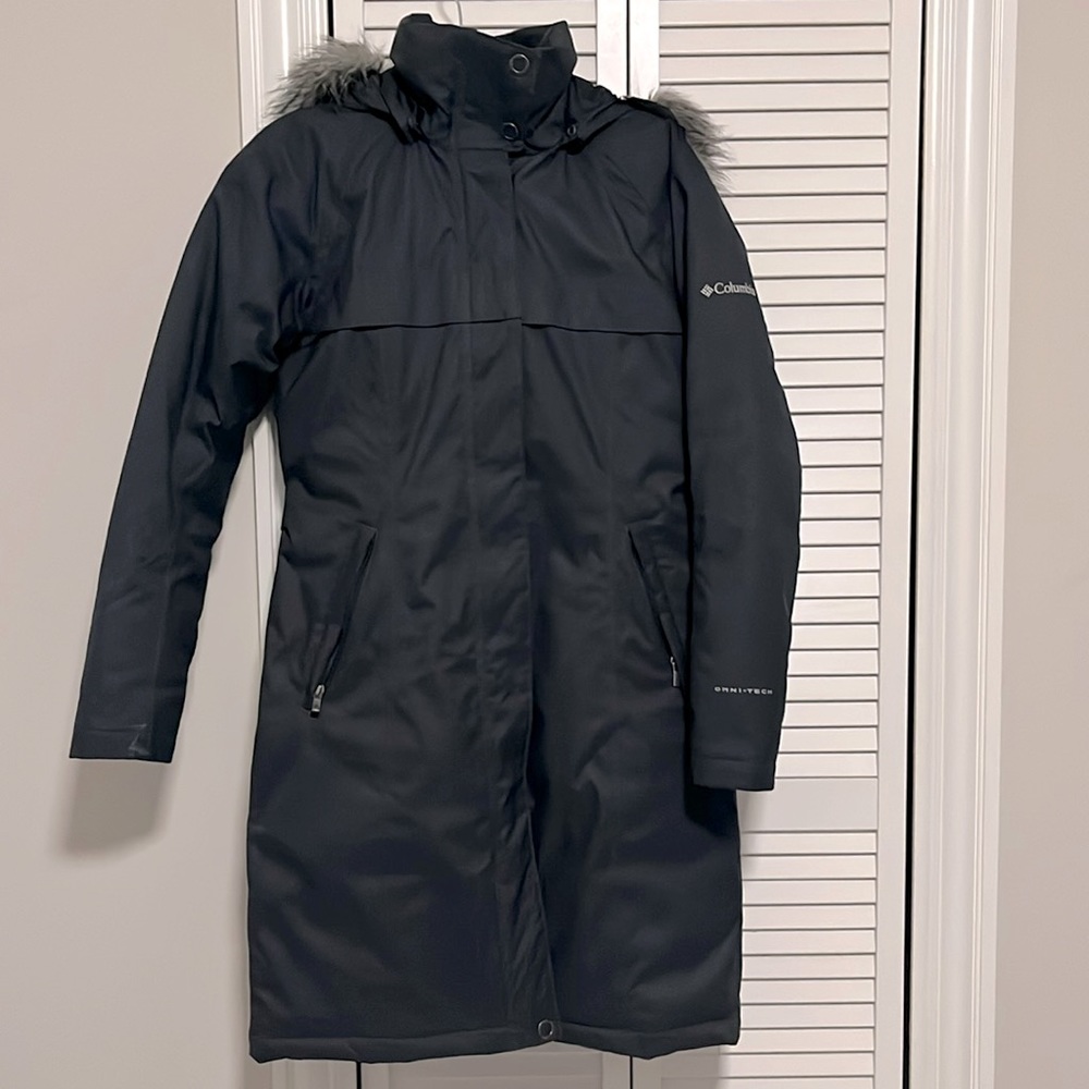 Columbia Women's Flurry Run Down Long Omni Heat Jacket Coat Hooded Parka